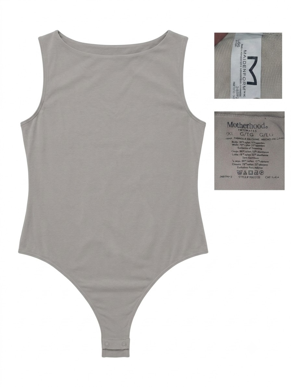 Motherhood Sleeveless Maternity Bodysuit in Taupe